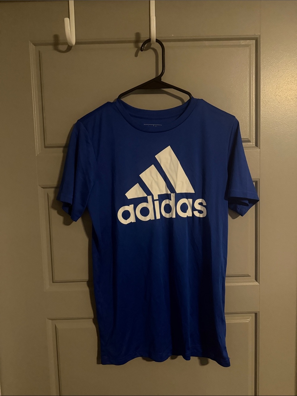 adidas Royal Blue Short Sleeve Tee with White Logo